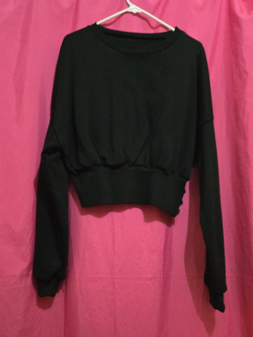 Black Cropped Crewneck Sweater - Women's Scoop/Crew